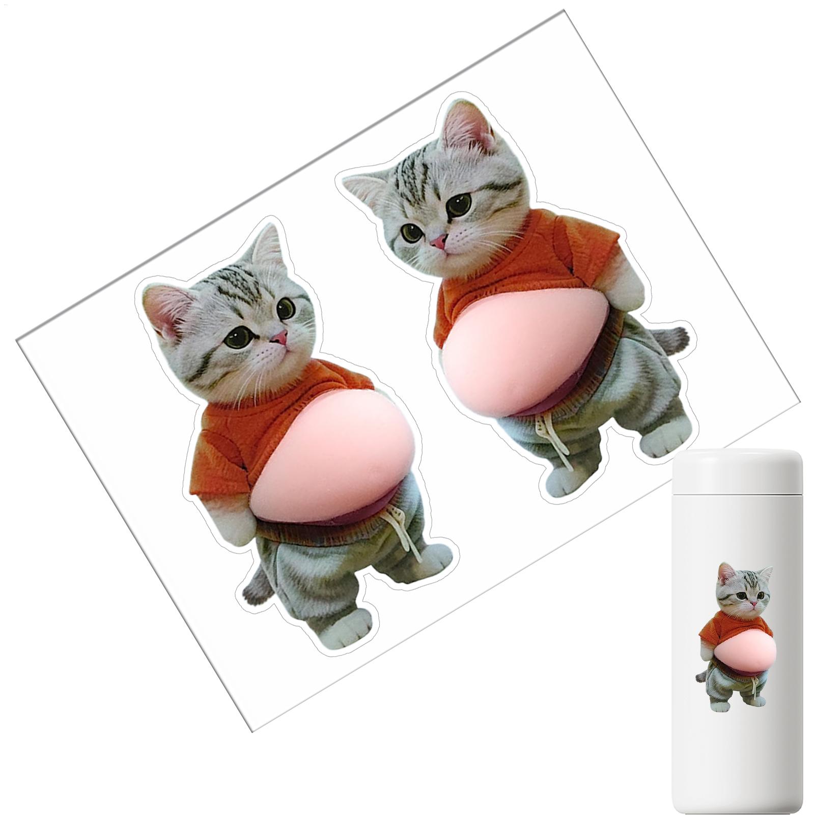 Phone Accessories For Teens - Cute 3D Stickers Cat Squeeze Belly