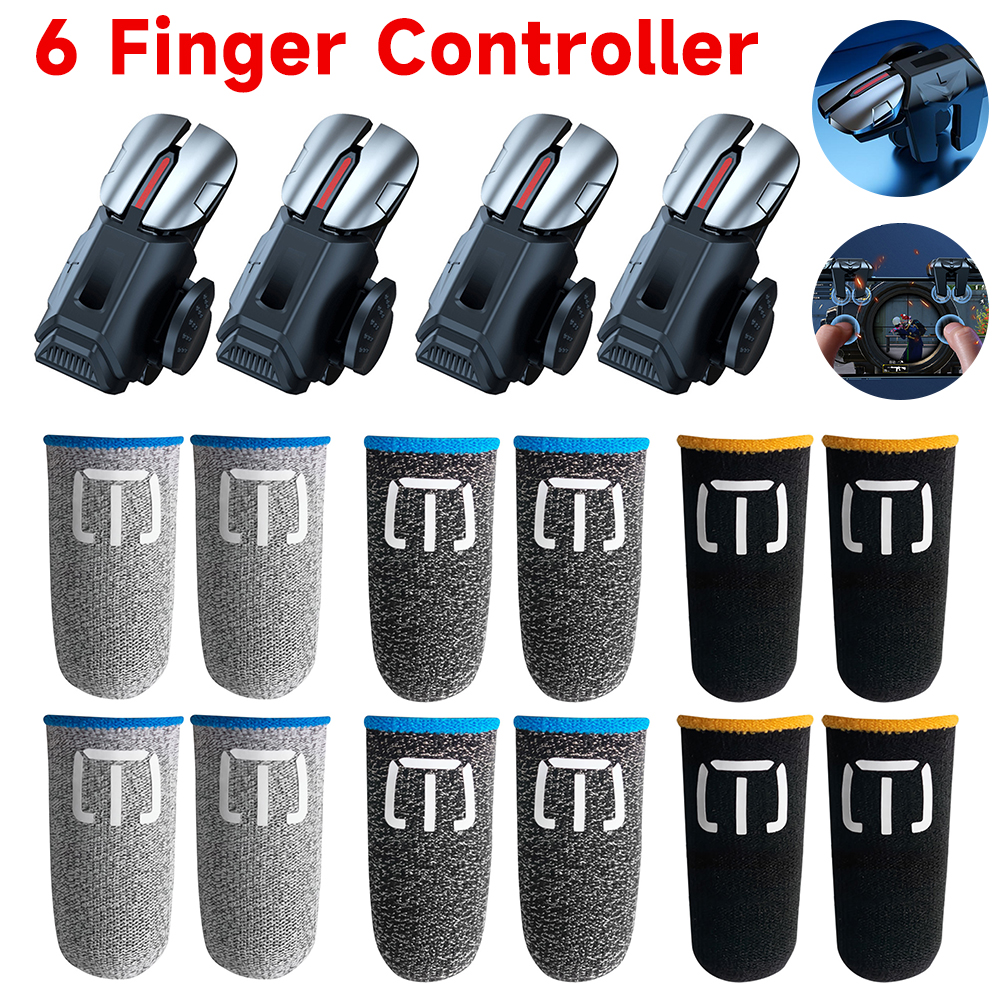 Gaming Controller Phone - 2pcs 6 Finger Gaming Trigger for
