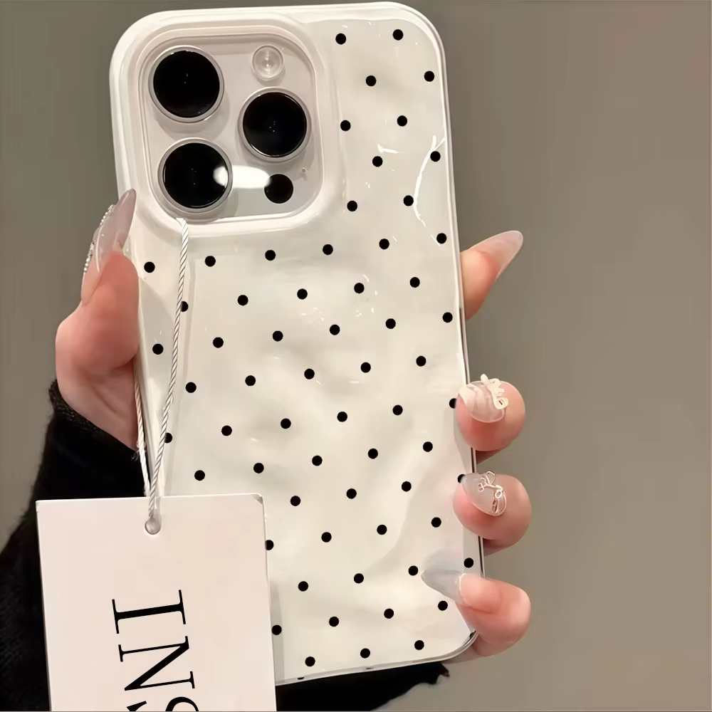 Phone Accessories Iphone - Korean Simple Solid Color Polka Dot