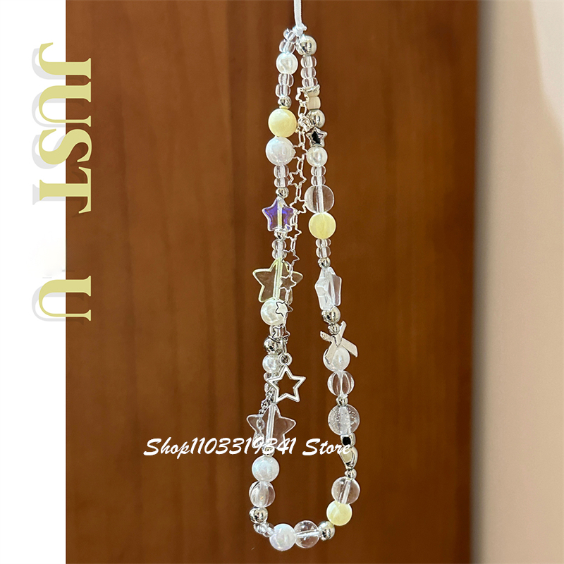 Yellow Phone Accessories - Korean Cute Star Yellow Clear Pearl