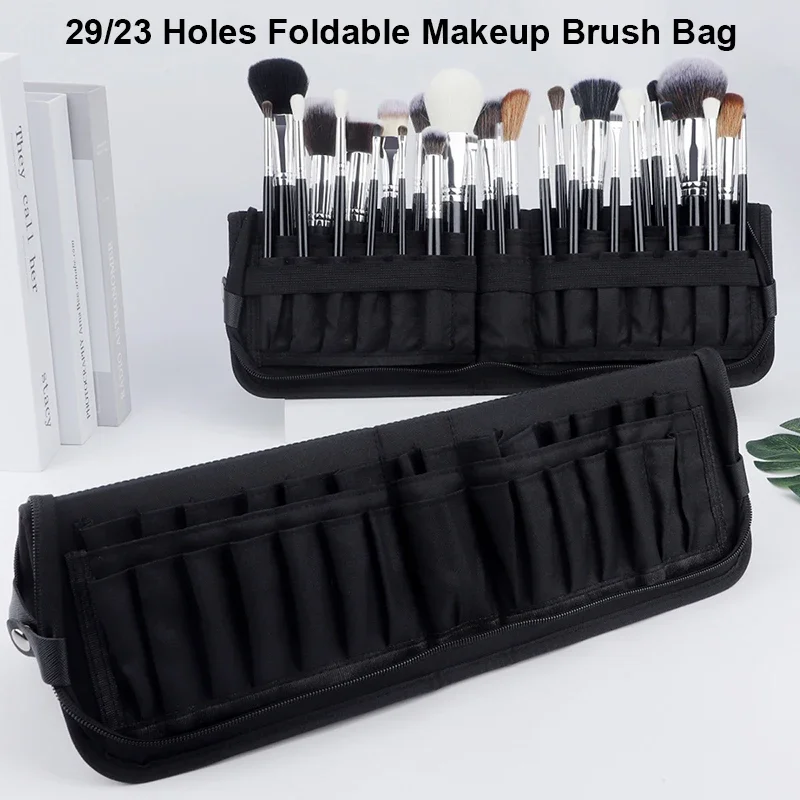 Phone Accessories For Travel - 29/23 Holes Foldable Makeup Brush Bag