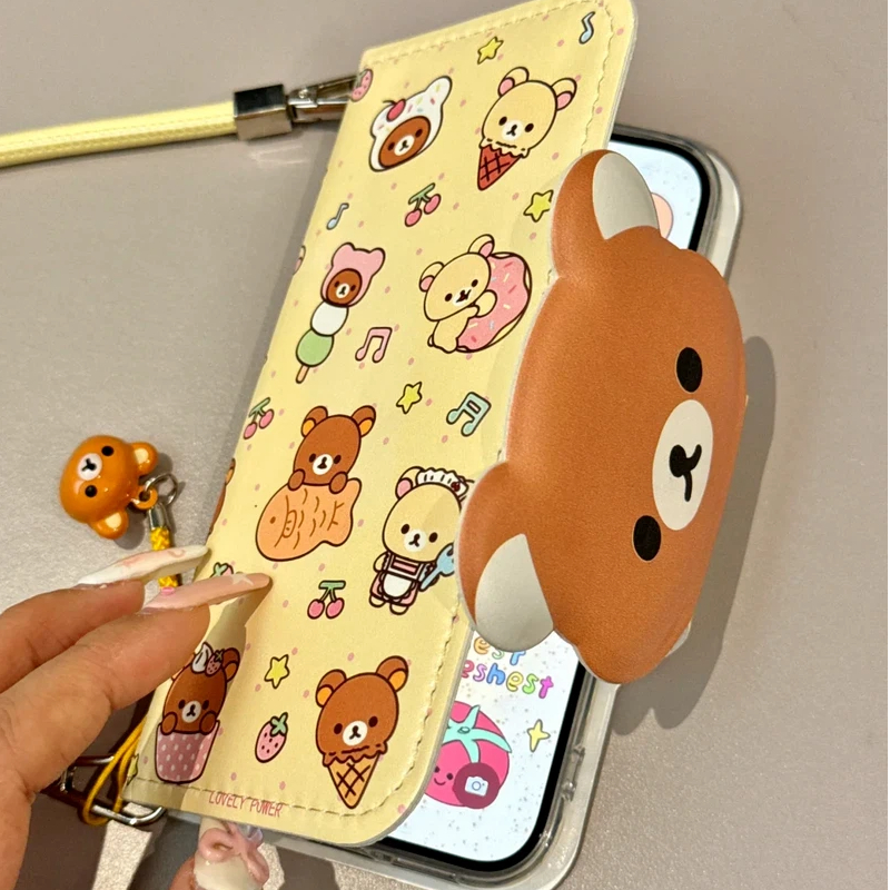 Rilakkuma Cute Cartoon Flip Le – Phone Accessories Box Set recenzja i cena