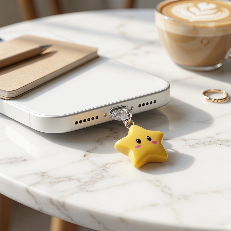 Cute 3D Yellow Star Phone Dust – Yellow Phone Accessories recenzja i cena