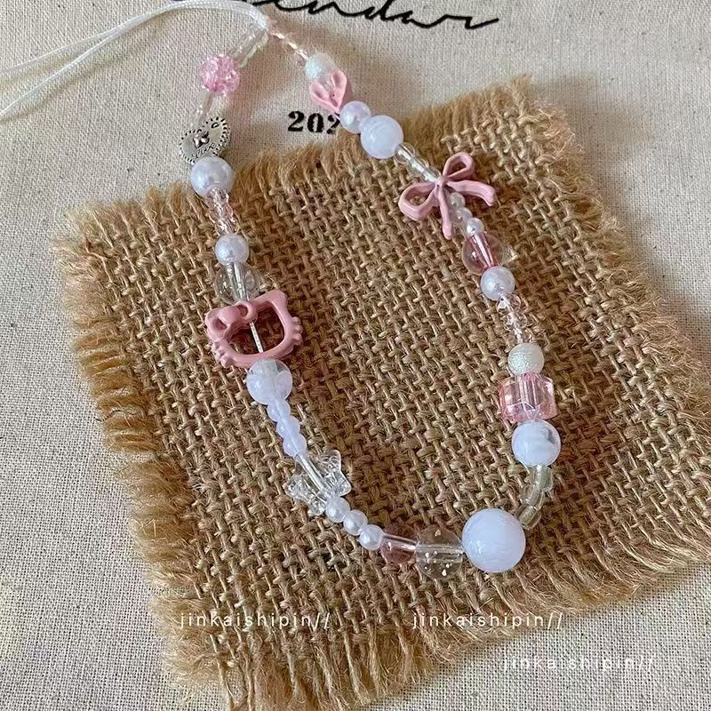 rendy Y2K Pink Bow Kitty Beade – Phone Accessories For Teens recenzja i cena