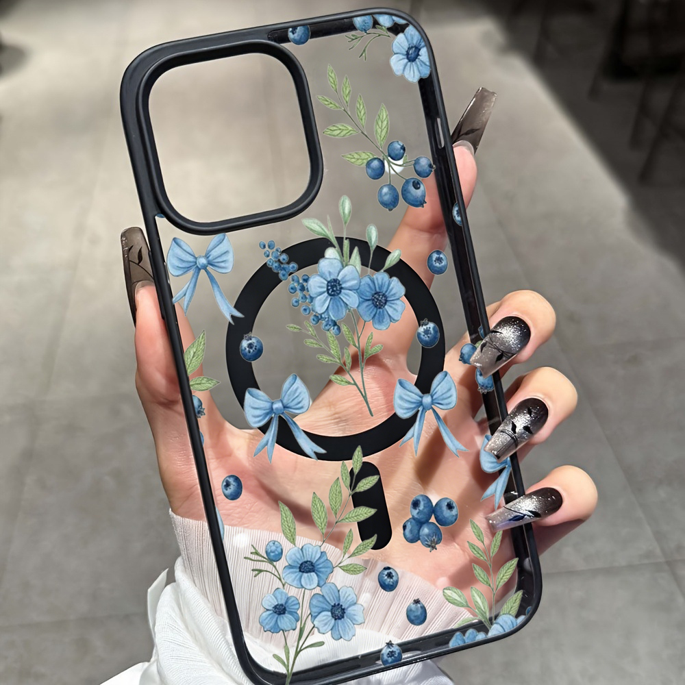 Blueberry Floral Clear Case  F – Phone Accessories Iphone recenzja i cena