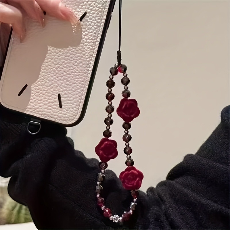 1PCS Wine Red Rose Flower Phon – Yellow Phone Accessories recenzja i cena