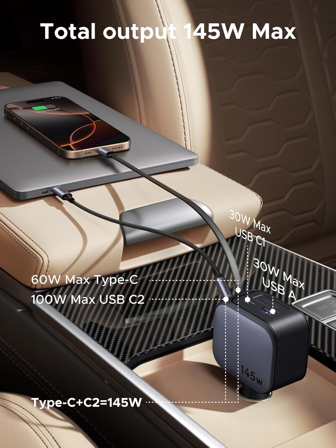 UGREEN 145W 3C1A Retractable C – Fast Charging Cable recenzja i cena