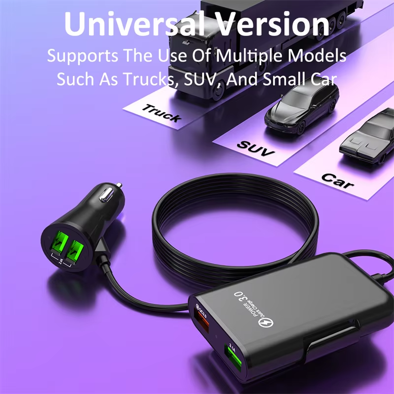 40W 4 Port USB Car Charger QC3 – Fast Charging Cable recenzja i cena