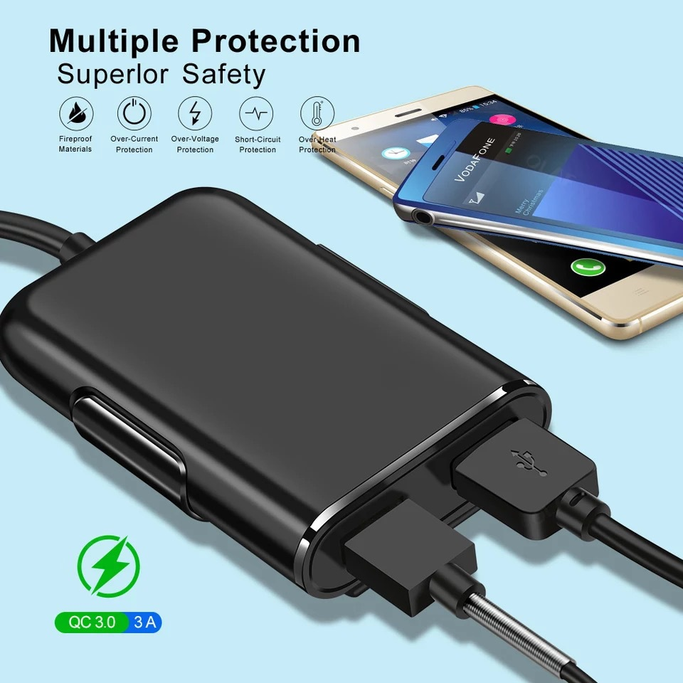 40W 4 Port USB Car Charger QC3 – Fast Charging Cable recenzja i cena