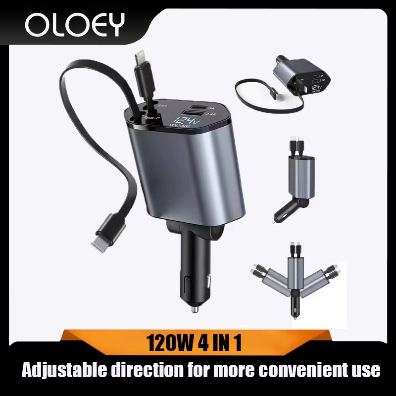 120W 4 in 1 retractable car ch – Fast Charging Cable recenzja i cena