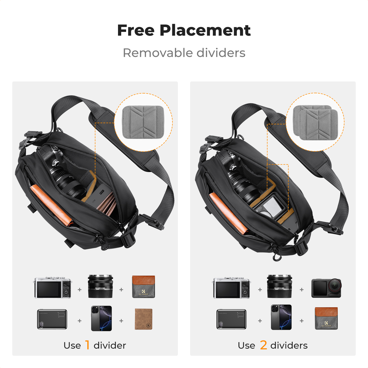 K&F CONCEPT 4L Camera Sling Ba – Phone Accessories For Travel recenzja i cena