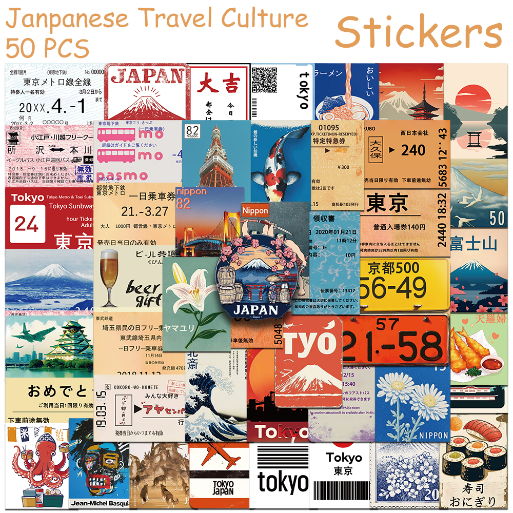 50Pcs Japanese Travel Culture  – Phone Accessories For Teens recenzja i cena