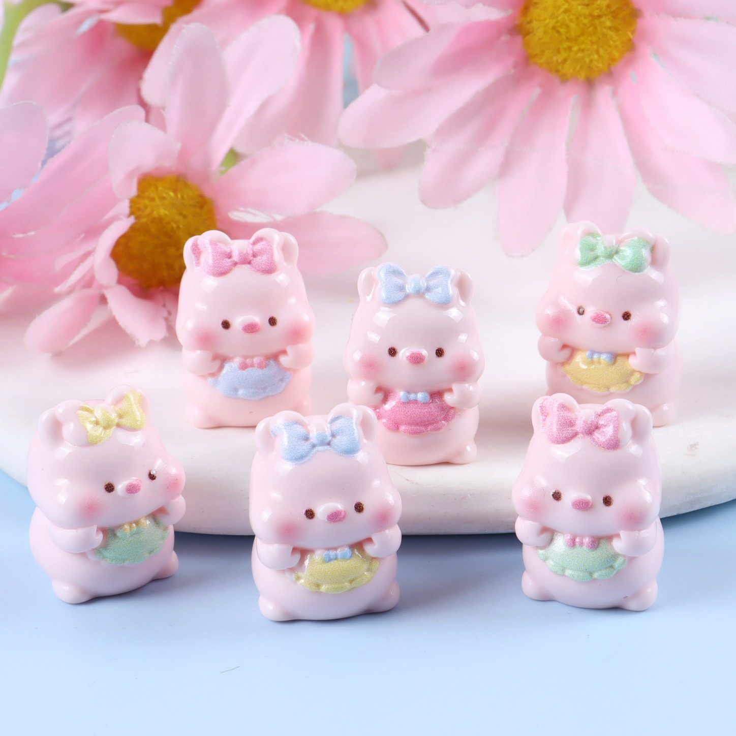 6PCS Mixed Cute Pig Resin Char – Yellow Phone Accessories recenzja i cena