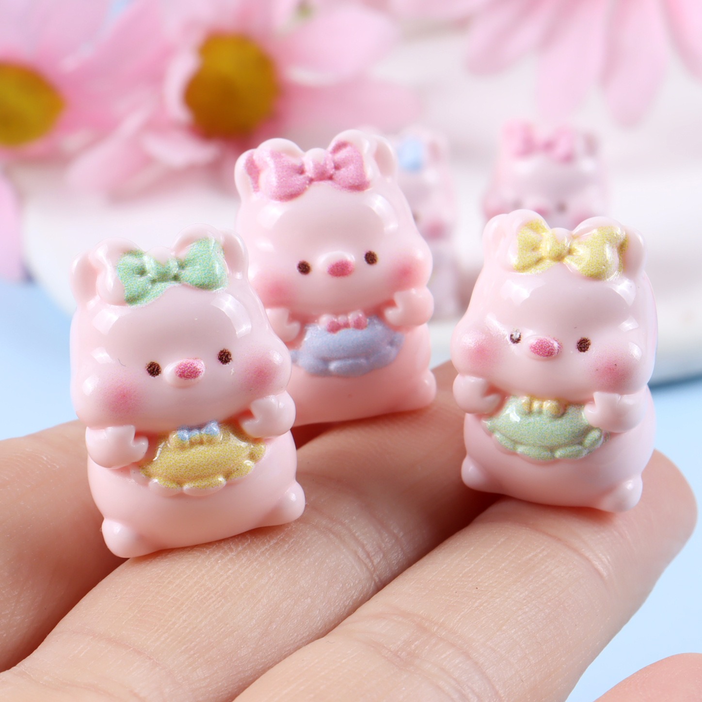 6PCS Mixed Cute Pig Resin Char – Yellow Phone Accessories recenzja i cena