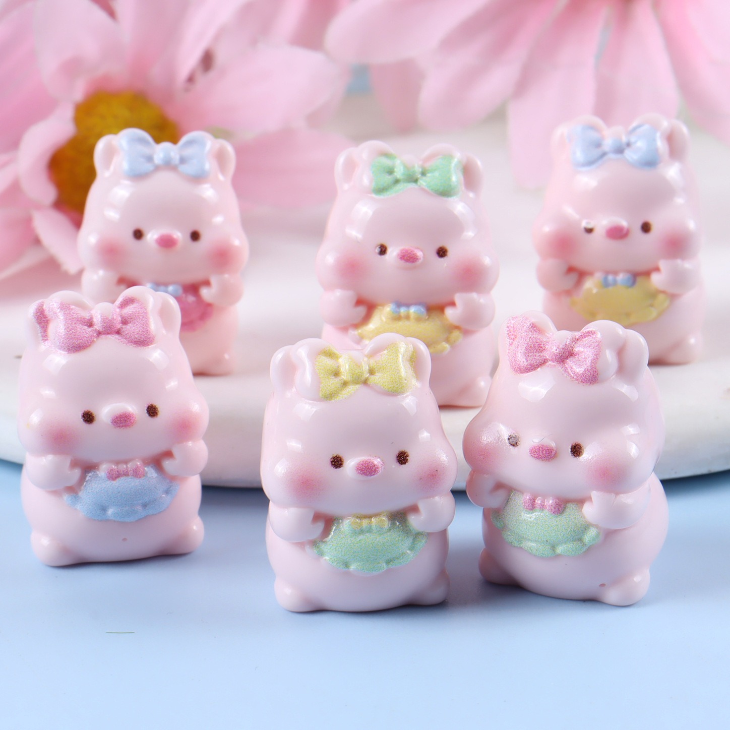 6PCS Mixed Cute Pig Resin Char – Yellow Phone Accessories recenzja i cena