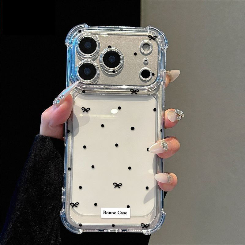 Cute Polka Dot Bow Clear Phone – Phone Accessories Box Set recenzja i cena