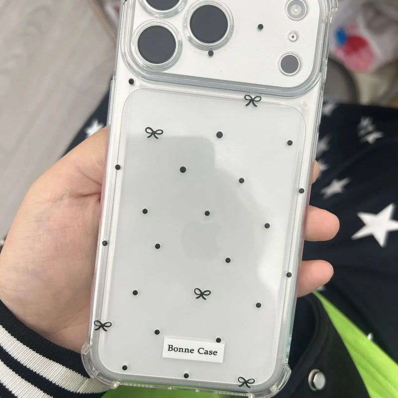 Cute Polka Dot Bow Clear Phone – Phone Accessories Box Set recenzja i cena