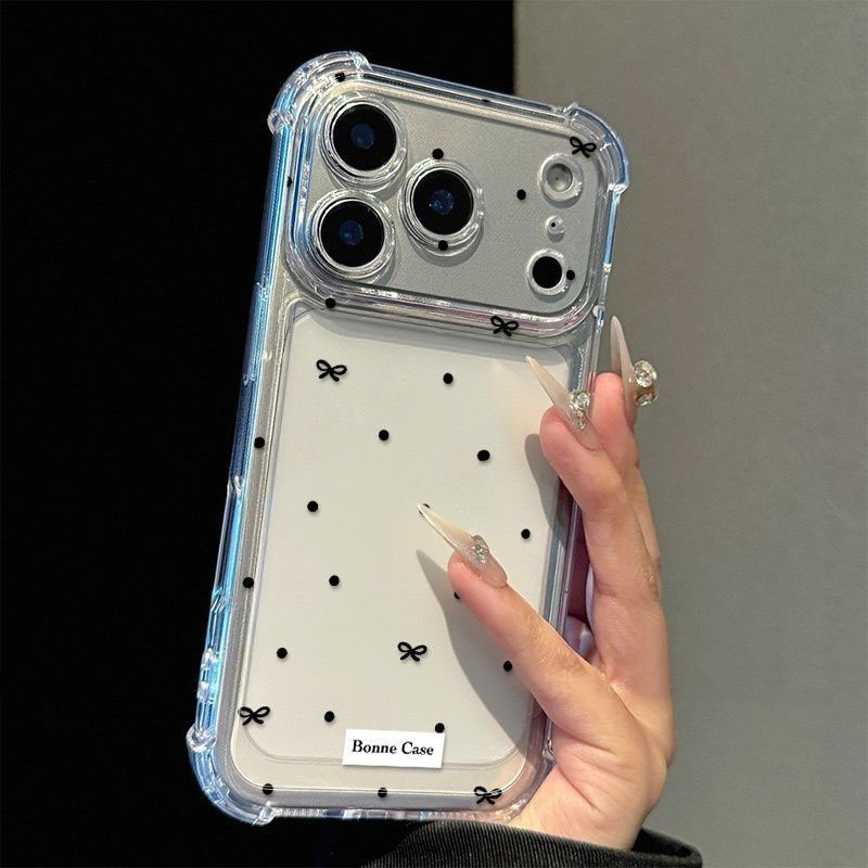 Cute Polka Dot Bow Clear Phone – Phone Accessories Box Set recenzja i cena