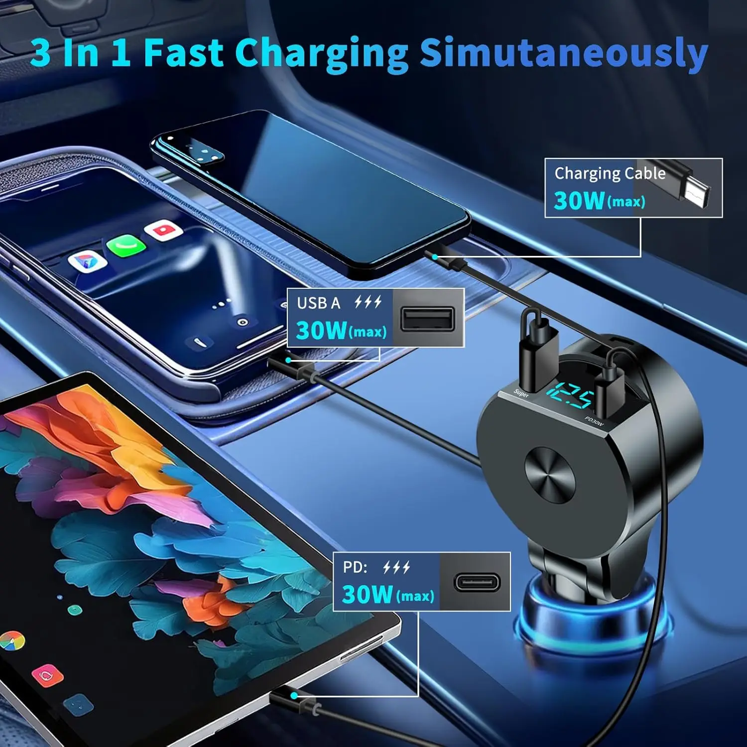 Upgraded Retractable Car Charg – Fast Charging Cable recenzja i cena