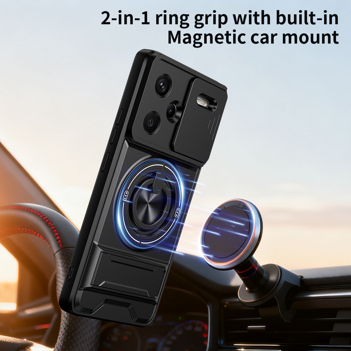 Lens Slide Camera Phone Case f – Phone Ring Holder recenzja i cena