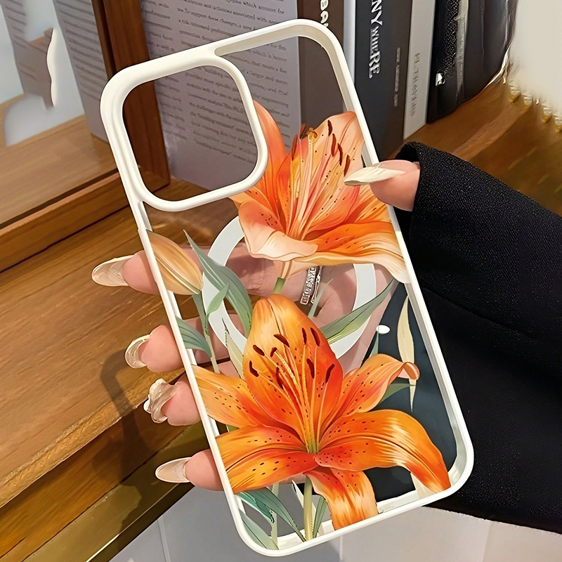 Orange Lily-Patterned Magnetic – Magnetic Phone Case recenzja i cena