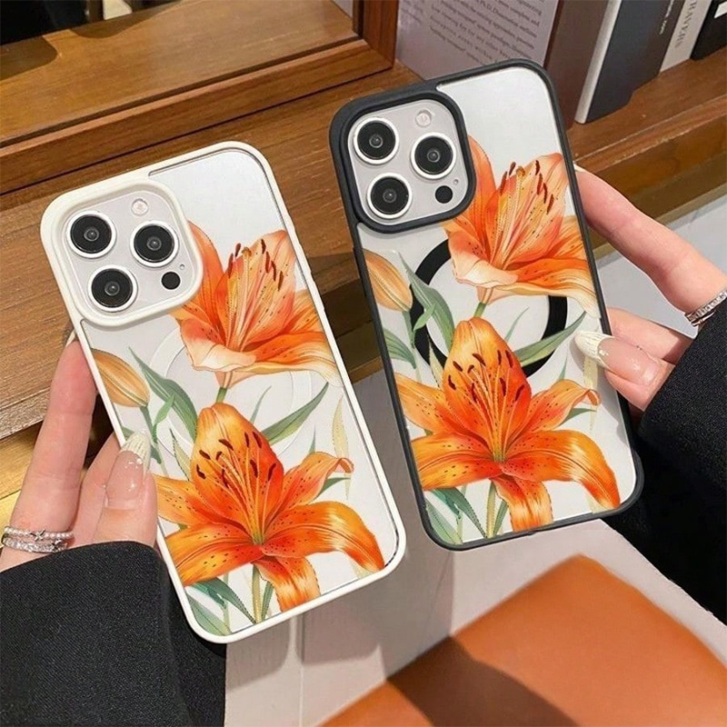 Orange Lily-Patterned Magnetic – Magnetic Phone Case recenzja i cena
