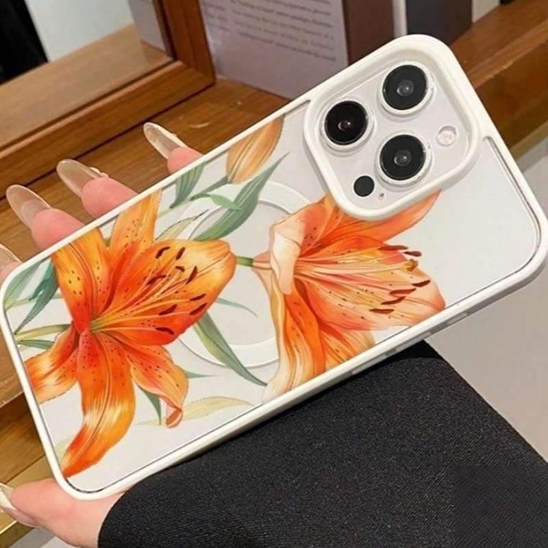 Orange Lily-Patterned Magnetic – Magnetic Phone Case recenzja i cena