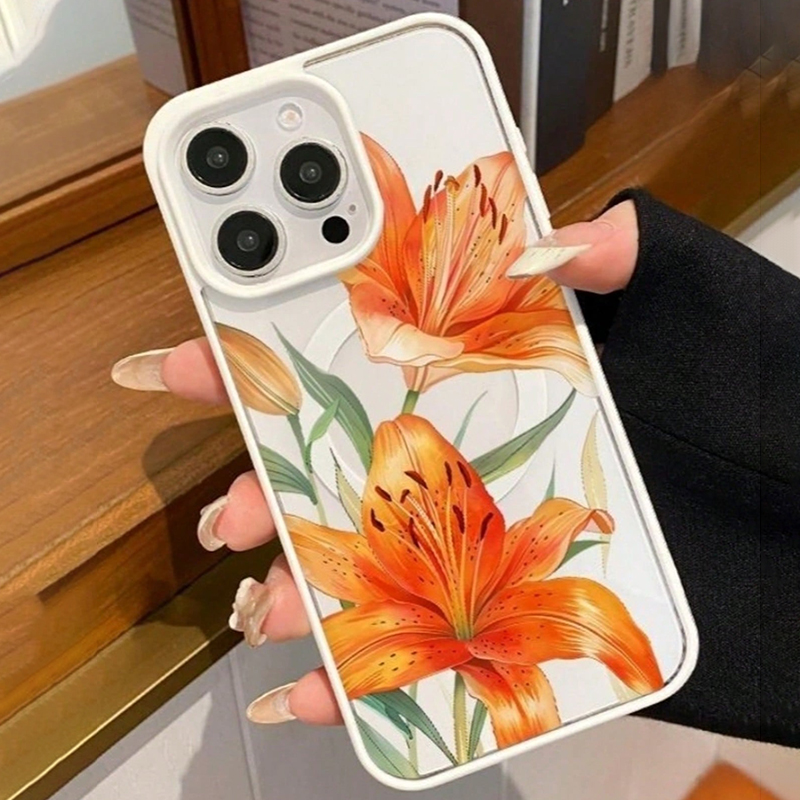 Orange Lily-Patterned Magnetic – Magnetic Phone Case recenzja i cena