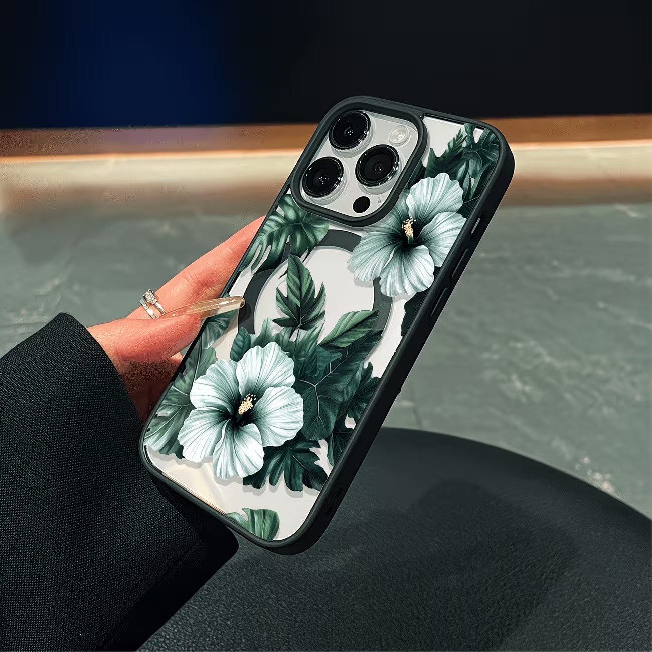 Green Floral Print Phone Case  – Magnetic Phone Case recenzja i cena